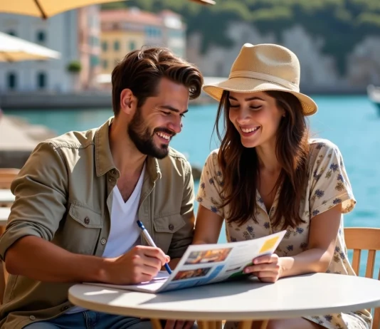 Coût moyen d’une lune de miel : tarifs et budget à prévoir en 2025 Jeune couple au café face à la mer en vacances