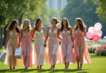 Organiser un enterrement de vie de jeune fille : conseils et idées originales Groupe de femmes en robes pastel dans un parc en été
