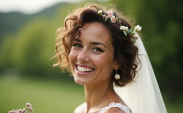 Trouvez l’inspiration : coiffures de mariage pour cheveux courts et bouclés